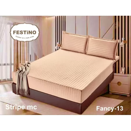 Fitted Sheet Microfiber Cotton Stripe Fitted Sheet Microfiber Cotton Stripe